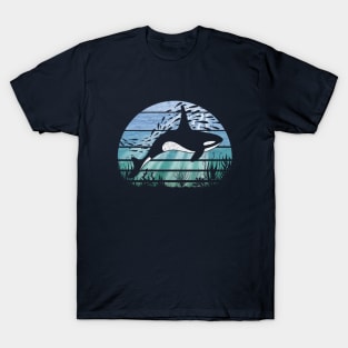 Retro Underwater World Orca Killer-Whale, Fishes & Corals T-Shirt